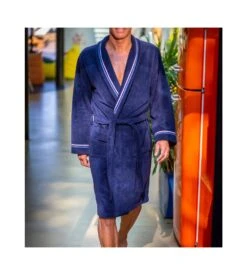 Hom Peignoir En Coton Velours Transat MARINE OORA