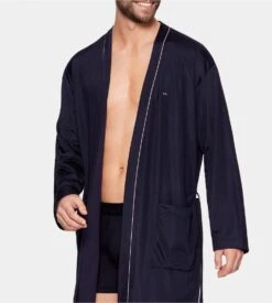 Eden Park Peignoir Kimono Marine avec Liseré Contrasté – Robe de Chambre Luxe Logo Nœud Papillon -Lingerie Sipp peignoir kimono h nb039 marine bleu 2