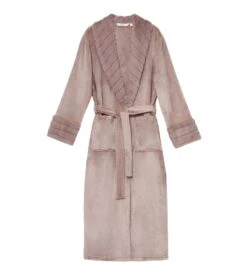 Peignoir Long Rose Aruelle Demi – Robe de Chambre Pilou avec Col Châle en Fourrure 9 Peignoir Long Rose Aruelle Demi – Robe de Chambre Pilou avec Col Châle en Fourrure -Lingerie Sipp peignoir long col chale pilou uni rose 1