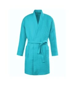 Peignoir Mixte Homme / Femme Nid D'abeille 100cm Turquoise