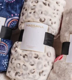 Plaid Doux Imprimé Léopard Gris