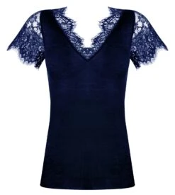 Lingerie Sipp 12 Lingerie Sipp -Lingerie Sipp plaisir caresse t shirt mc laine et soie 5066 pierre bleue 1