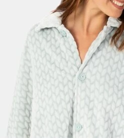 Massana Poncho Boutonné Pilou Vert Clair – Cape d'Intérieur Polaire Chaude à Col Montant -Lingerie Sipp poncho cape bout pilou uni p38 epi 3