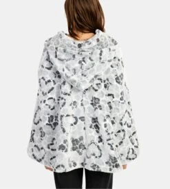 Poncho à Capuche Pilou Coeur Léopard Gris -Lingerie Sipp poncho cape capuche bt pilou coeur leo w21 gris 1