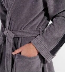 Hom Peignoir éponge En Coton Gris PRESTON 14 Hom Peignoir éponge En Coton Gris PRESTON -Lingerie Sipp preston peignoir ep velours 3 4 gris oozu gris 4