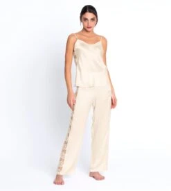 Lise Charmel Princesse Iris Écru Nacre – Caraco en Satin de Soie et Guipure -Lingerie Sipp princesse iris caraco 0199 ecru nacre blanc 8