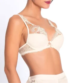 Soutien-gorge Plunge 1/2 Mousse Princesse Iris Écru Nacre