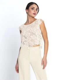 Top en Dentelle Lise Charmel Princesse Iris Écru Nacre - Haut de Luxe en Guipure et Soie 15 Top en Dentelle Lise Charmel Princesse Iris Écru Nacre - Haut de Luxe en Guipure et Soie -Lingerie Sipp princesse iris top crochet 0199 ecru nacre blanc 5