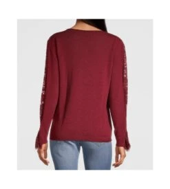 Pull Avec Manches En Dentelle Bordeaux 12 Pull Avec Manches En Dentelle Bordeaux -Lingerie Sipp pull avec manches en dentelle 643 bordeaux 2