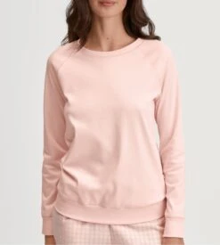 Pull Calida Rose Clair en Coton Bio - Favourites Universe Pearl Blush Col Rond -Lingerie Sipp pull chaud femme rose pearl blush 2