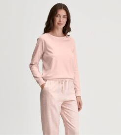 Pull Calida Rose Clair en Coton Bio - Favourites Universe Pearl Blush Col Rond -Lingerie Sipp pull chaud femme rose pearl blush 4