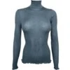 Pull Laine & Soie Femme Bleu Sucre 2 Pull Laine & Soie Femme Bleu Sucre -Lingerie Sipp pull col roule laine et soie sucre