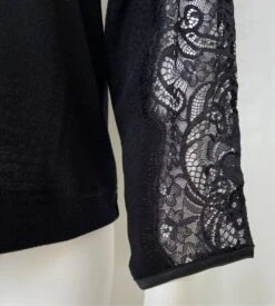Pull Côte Plate En Dentelle Laine & Soie Noir -Lingerie Sipp pull cote plate dentelle 020 noir 2