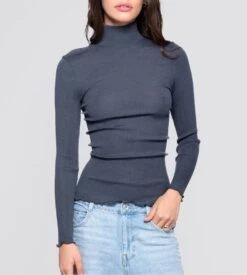 Pull Laine & Soie Femme Gris Tempête