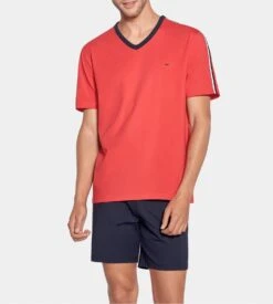 Eden Park Pyjama Court Pour Homme Tango Rouge