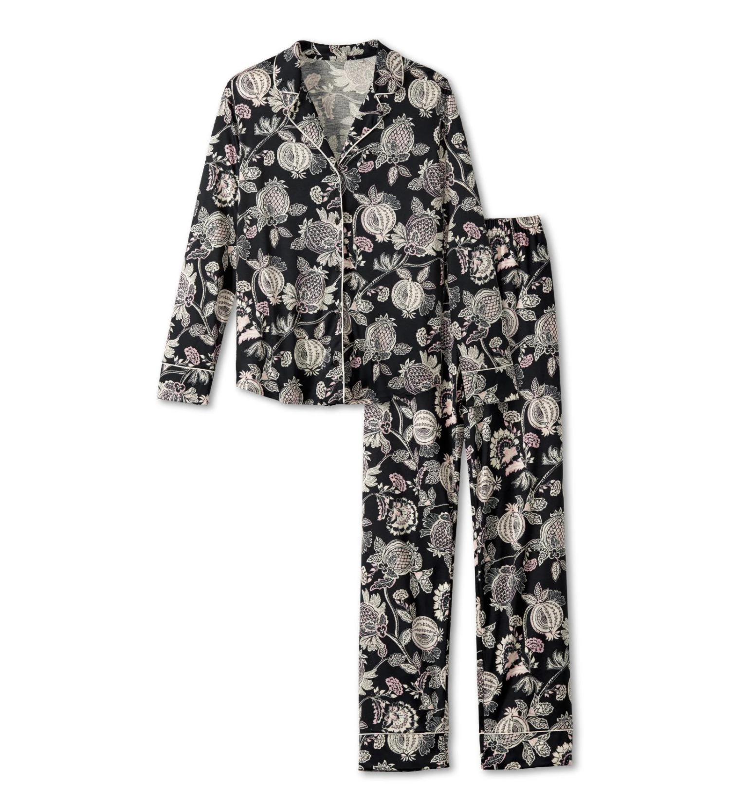 Calida Pyjama Femme Moonlight Dreams Imprimé Noir - Ensemble en Modal et Soie Coupe Droite 4 Calida Pyjama Femme Moonlight Dreams Imprimé Noir - Ensemble en Modal et Soie Coupe Droite – Image 2