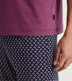 Calida Pyjama Court Homme Relax Streamline 3 Mulberry Red -Lingerie Sipp pyj h court v 268 mulberry red 2