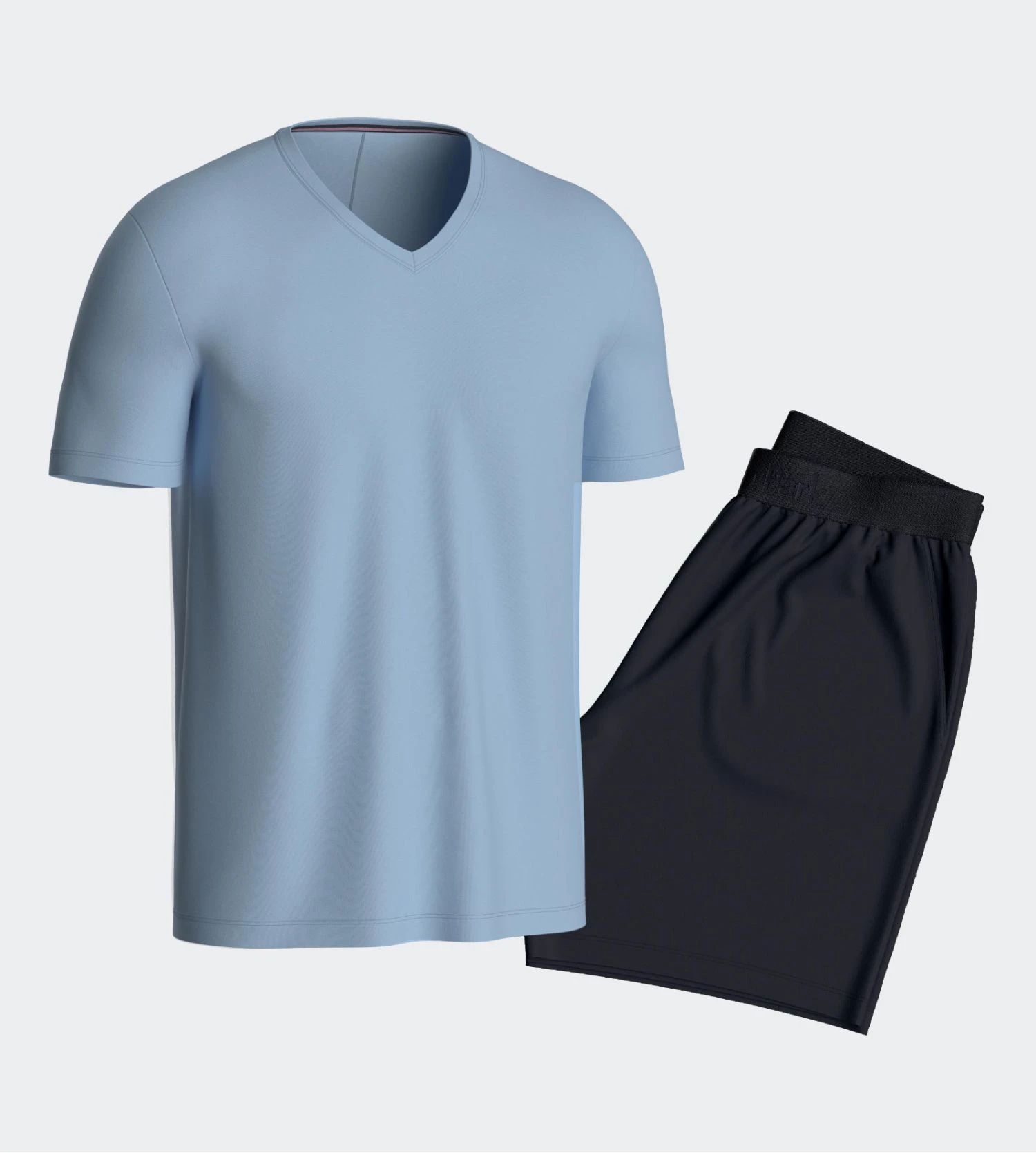 Eden Park Pyjama Court Homme Ciel 4 Eden Park Pyjama Court Homme Ciel – Image 2