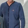 Pyjama Chaud Homme Boutonné Bleu