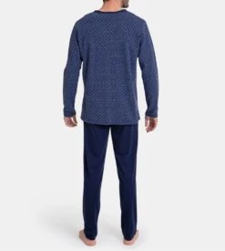 Pyjama Chaud Homme Boutonné Bleu -Lingerie Sipp pyj h ent bout interlock chaud bleu 2