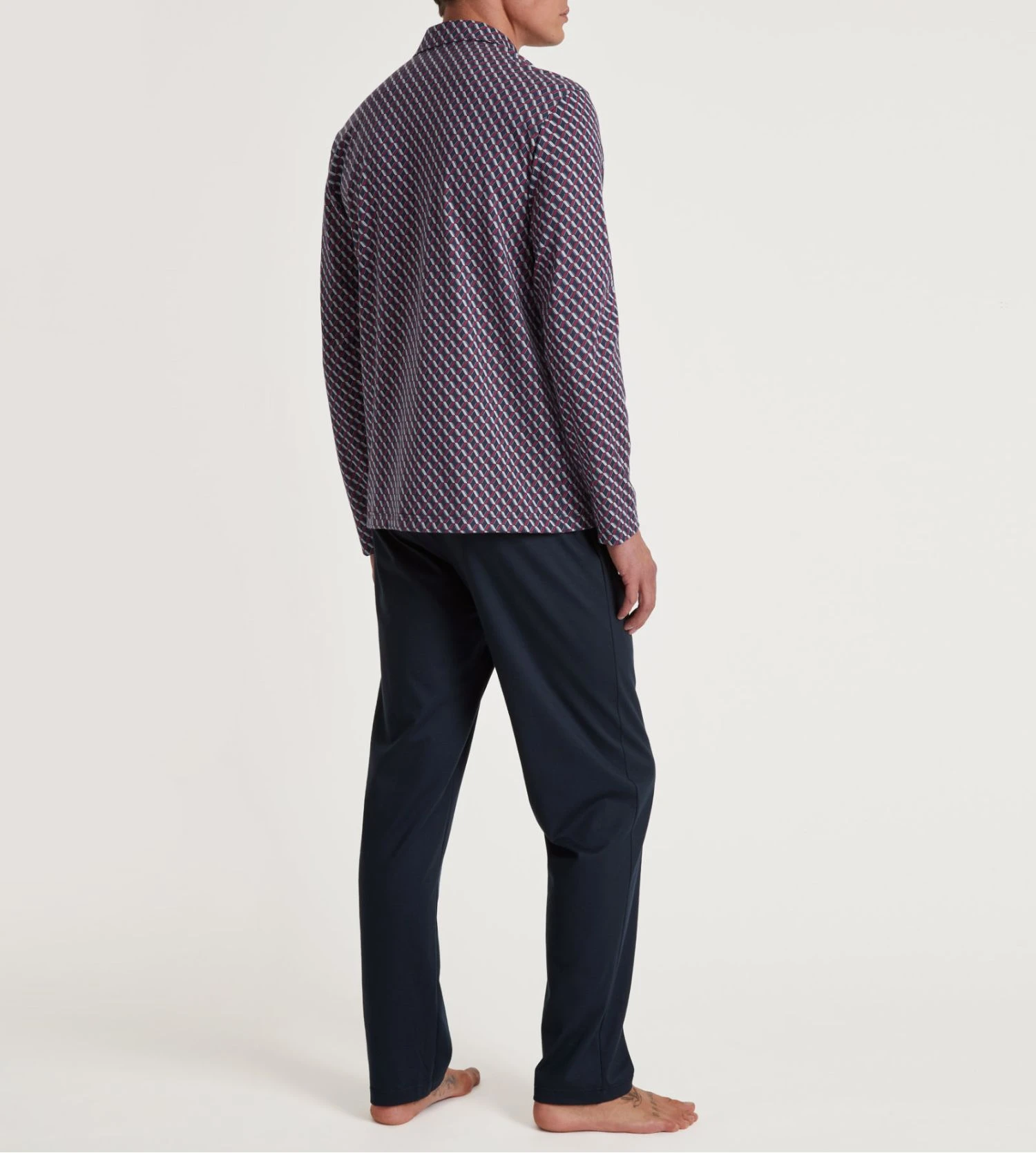 Calida Pyjama Long Boutonné Homme Relax Imprint Mars Red 7 Calida Pyjama Long Boutonné Homme Relax Imprint Mars Red – Image 5