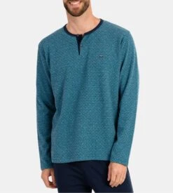 Pyjama Long Pour Homme En Tissu Polaire Bleu Chiné 8 Pyjama Long Pour Homme En Tissu Polaire Bleu Chiné -Lingerie Sipp pyj h long tunisien polaire x52 bleu chine 2