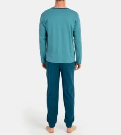 Pyjama Long Coton Homme Resserré Couleur D'huile 9 Pyjama Long Coton Homme Resserré Couleur D'huile -Lingerie Sipp pyj h long u interlock lourd ressere 295 couleur d huile bleu 3