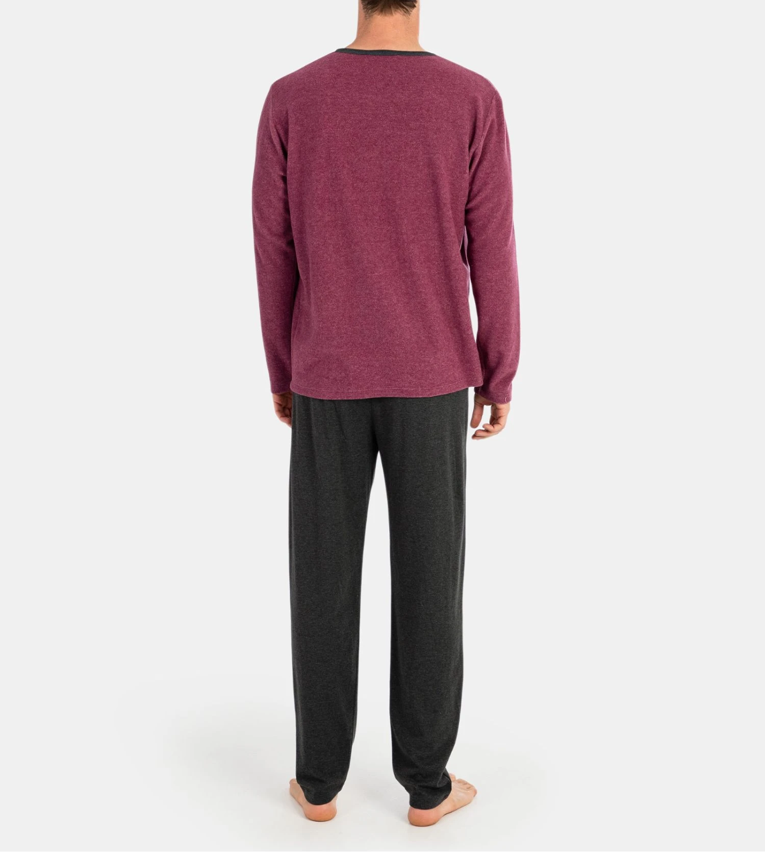 Pyjama Polaire Homme Grenat 4 Pyjama Polaire Homme Grenat â Image 2