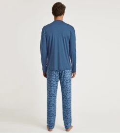 Calida Pyjama Long Homme Relax Superlight Saragossa Blue 11 Calida Pyjama Long Homme Relax Superlight Saragossa Blue -Lingerie Sipp pyj h tunisien long droit saragossa blue bleu 3