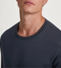 Calida Pyjama Long Homme Relax Streamline Dark Sapphire – Coton Interlock Premium -Lingerie Sipp pyj h u long droit dark sapphire bleu 3