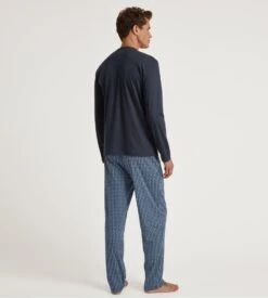 Calida Pyjama Long Homme Relax Streamline Dark Sapphire – Coton Interlock Premium -Lingerie Sipp pyj h u long droit dark sapphire bleu 4
