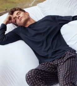 Calida Pyjama Coupe Droite Homme Relax Comfy 5 Dark Sapphire Bleu -Lingerie Sipp pyj h u long droit interlock lourd 479 dark sapphire bleu 5