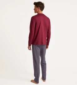 Calida Pyjama Homme Long Relax Imprint Mars Red -Lingerie Sipp pyj h u long droit mars red 3