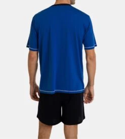 Pyjama Court Massana Encre avec Imprimé Vélo – Ensemble Homme Shorty et T-Shirt Col Rond Contrasté -Lingerie Sipp pyj homme court mc u k11 encre multicolore 2