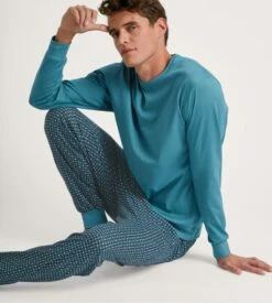 Calida Pyjama Long à Bords Resserrés RELAX STREAMLINE Storm Blue