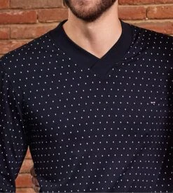 Eden Park Pyjama En Coton Pour Homme Marine -Lingerie Sipp pyj v ml nb039 marine bleu 1