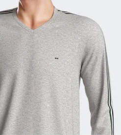 Eden Park Pyjama Homme Gris Chiné – Ensemble de Nuit Coton Col V et Bas Resserré 12 Eden Park Pyjama Homme Gris Chiné – Ensemble de Nuit Coton Col V et Bas Resserré -Lingerie Sipp pyj v ml ressere mx169 gris chine 3