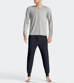 Eden Park Pyjama Homme Gris Chiné – Ensemble de Nuit Coton Col V et Bas Resserré 14 Eden Park Pyjama Homme Gris Chiné – Ensemble de Nuit Coton Col V et Bas Resserré -Lingerie Sipp pyj v ml ressere mx169 gris chine 5