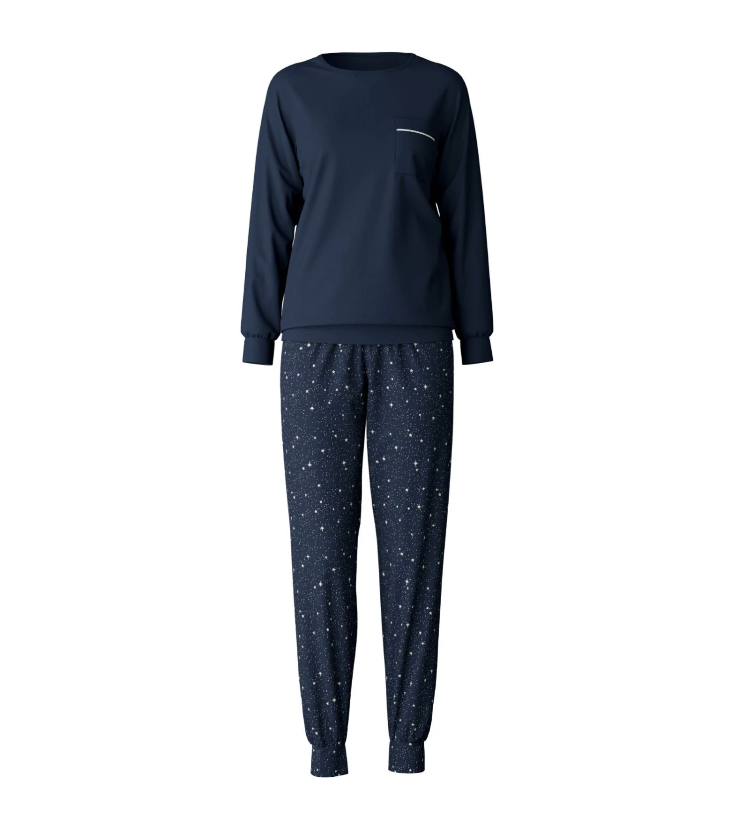 Calida Pyjama Bords élastiques Bleu Imprimé étoiles Sweet Dreams Peacot Blue 4 Calida Pyjama Bords élastiques Bleu Imprimé étoiles Sweet Dreams Peacot Blue – Image 2