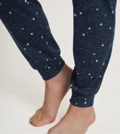 Calida Pyjama Bords élastiques Bleu Imprimé étoiles Sweet Dreams Peacot Blue 11 Calida Pyjama Bords élastiques Bleu Imprimé étoiles Sweet Dreams Peacot Blue -Lingerie Sipp pyjama bords resseres bleu coton peacoat blue 3