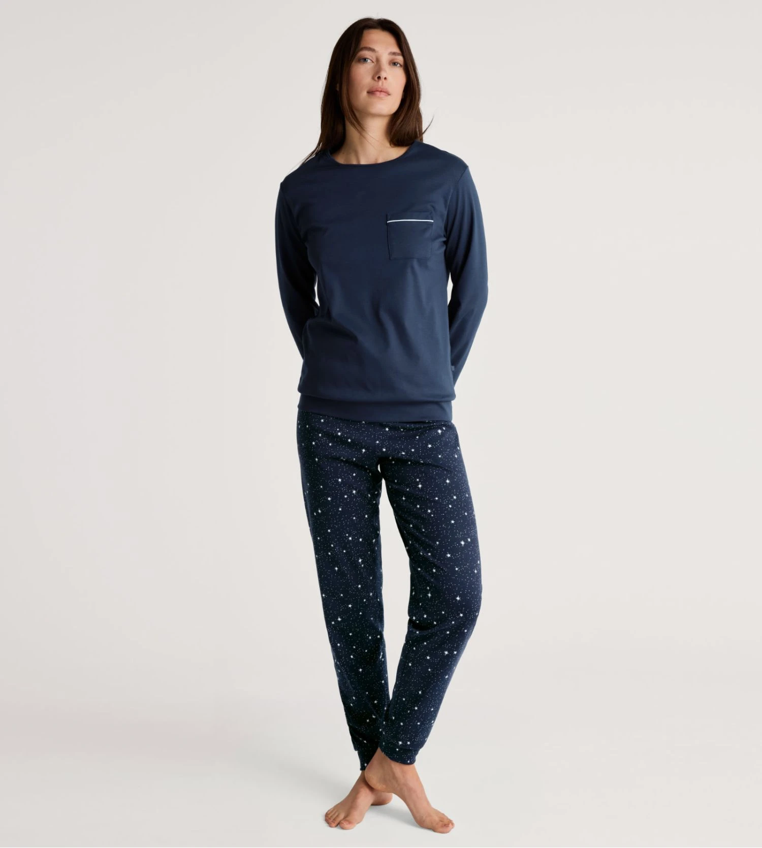 Calida Pyjama Bords élastiques Bleu Imprimé étoiles Sweet Dreams Peacot Blue 8 Calida Pyjama Bords élastiques Bleu Imprimé étoiles Sweet Dreams Peacot Blue – Image 6