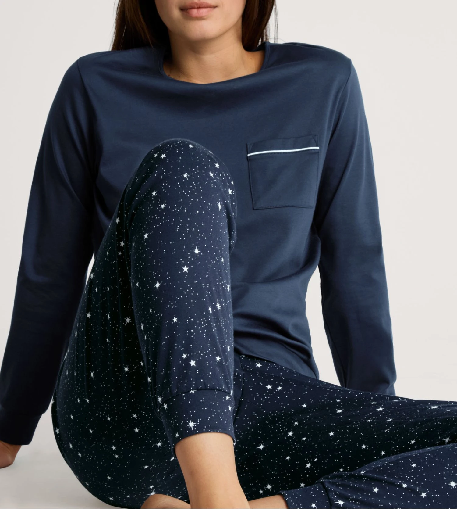 Calida Pyjama Bords élastiques Bleu Imprimé étoiles Sweet Dreams Peacot Blue 3 Calida Pyjama Bords élastiques Bleu Imprimé étoiles Sweet Dreams Peacot Blue