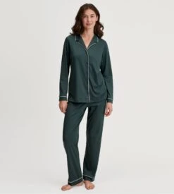 Calida Pyjama Chemise Vert Pour Femme Night Lovers Deep Emerald Green 12 Calida Pyjama Chemise Vert Pour Femme Night Lovers Deep Emerald Green -Lingerie Sipp pyjama chemise femme deep emerald green 4