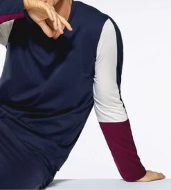 Eden Park Pyjama Homme Col En V Et Pantalon Resserré Marine/Blanc/Bordeaux -Lingerie Sipp pyjama coton homme marine 4