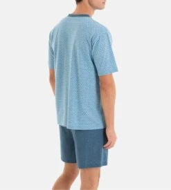 Pyjama Court Pour Homme Boutonné Bleu -Lingerie Sipp pyjama court bouton homme bleu 4
