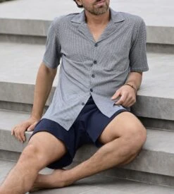 Pyjama Court Boutonné Pour Homme Quartz