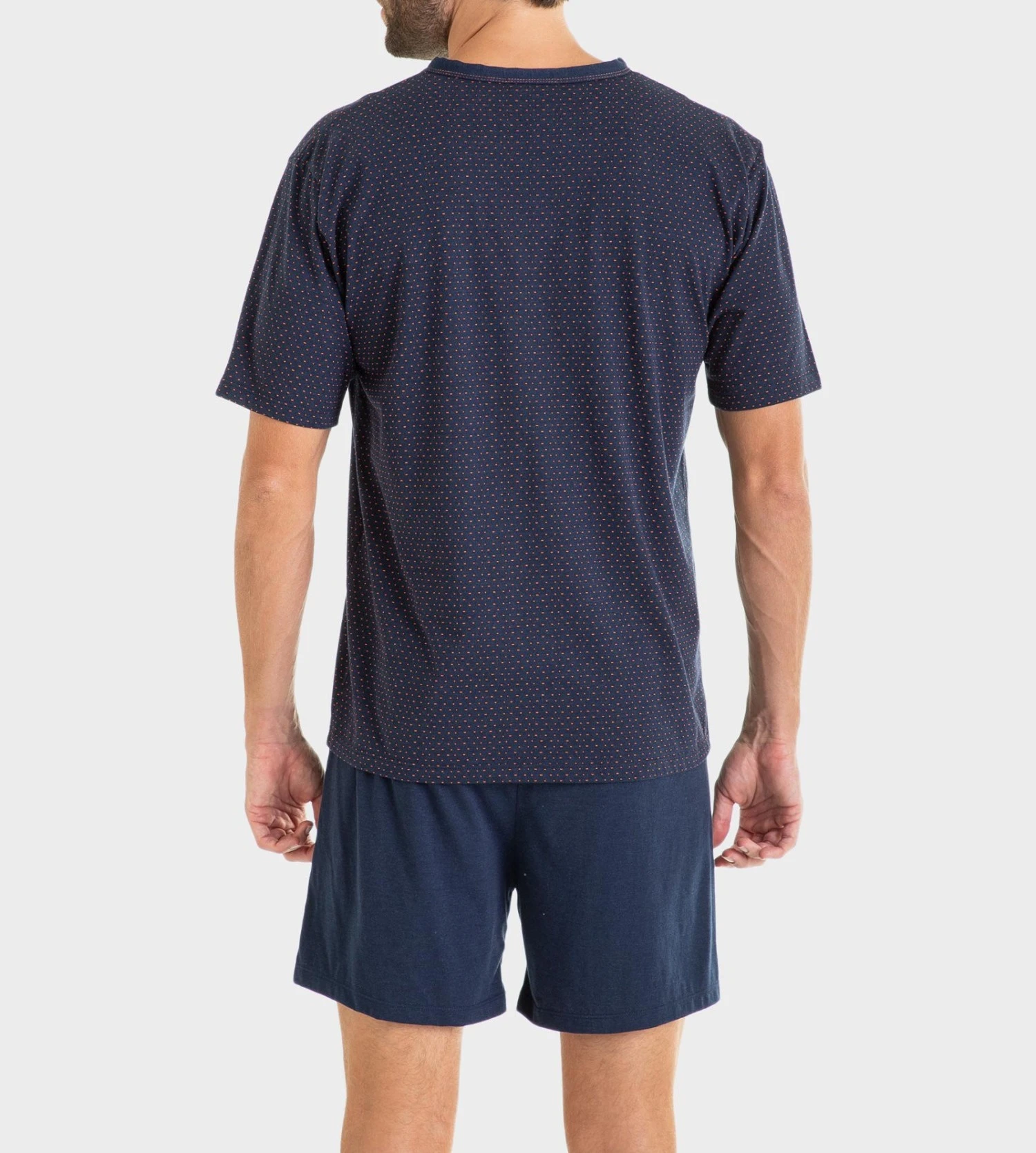 Pyjama Court Boutonné Massana Bleu Chine – Ensemble de Nuit Homme Élégant 5 Pyjama Court Boutonné Massana Bleu Chine – Ensemble de Nuit Homme Élégant – Image 3