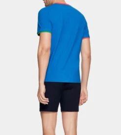 Eden Park Pyjama Court Victoria Tricolore – Ensemble de Nuit Col V 100% Coton -Lingerie Sipp pyjama court col v pour homme bl029 victoria 3