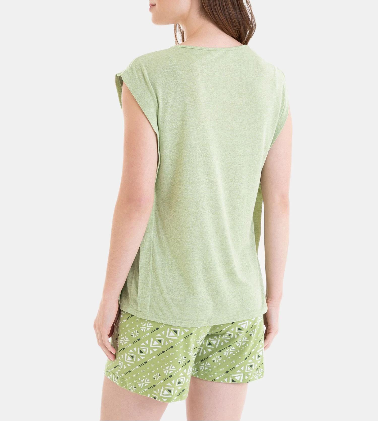 Pyjama Court Femme Massana Vert Pistache 6 Pyjama Court Femme Massana Vert Pistache – Image 4
