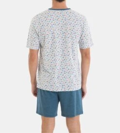 Pyjama Court Homme Gris Chiné/Bleu 11 Pyjama Court Homme Gris Chiné/Bleu -Lingerie Sipp pyjama court homme gris 3